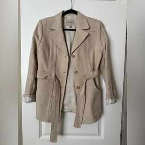 Banana Republic cream/Tan Blazer/linen with Notched Lapels